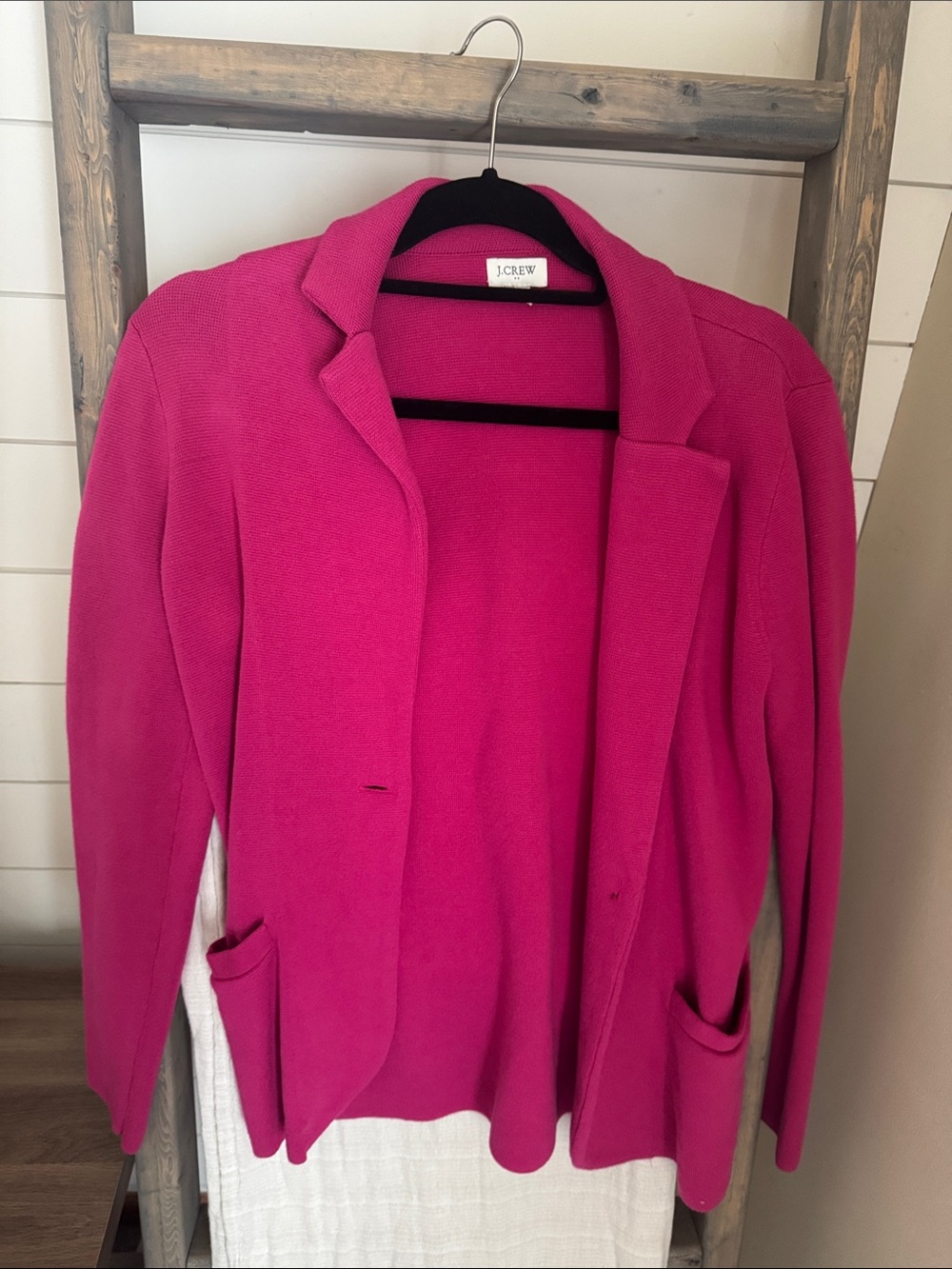 J. Crew Women's Hot Pink Knit Blazer